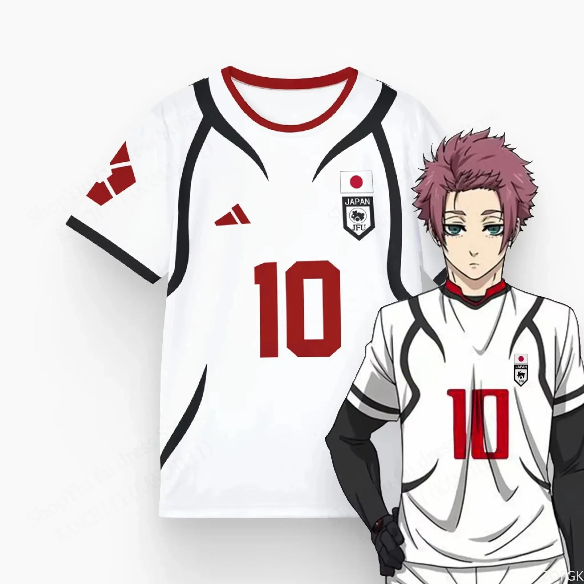 Esports Gaming Arm Sleeve - メンズアニメジャージー ブルーロック サエ・イートシ ロールプレイング 3DプリントTシャツ 通気性