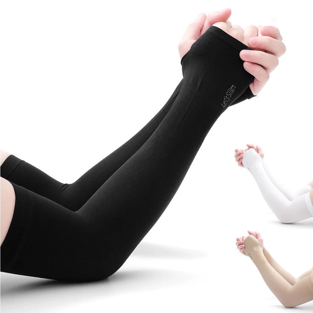 Esports Gaming Arm Sleeve - 1 ペアアームガードスリーブ親指穴保護スリーブホルダー太陽 UV 保護ロングアームカバーランニング釣りサイクリング