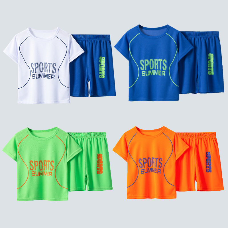 Esports Gaming Arm Sleeve - 2/4 個の夏の子供の速乾性スポーツカラースーツ男の子ランニングと遊び通気性半袖女の子ジョーカーショーツ