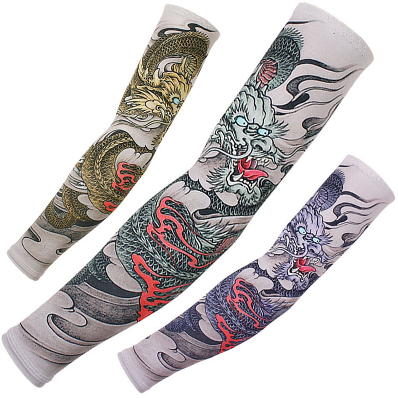 Esports Gaming Arm Sleeve - ドラゴンゲームアームスリーブ、アームウォーマー、サイクリングカフス、速乾性、スポーツゲーム用、タトゥースリーブ、肘パッド、アームカバー