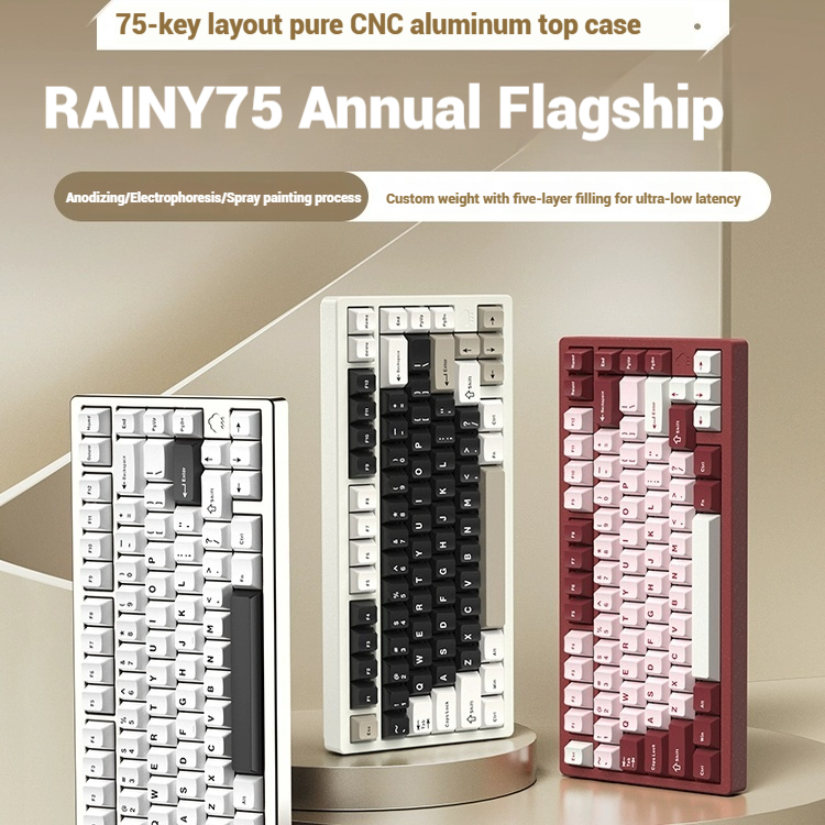 Esports Gaming Keyboard - ワイヤレス Bluetooth RAINY75 カスタマイズゲーミングキーボード アルミボディ eスポーツコントローラー