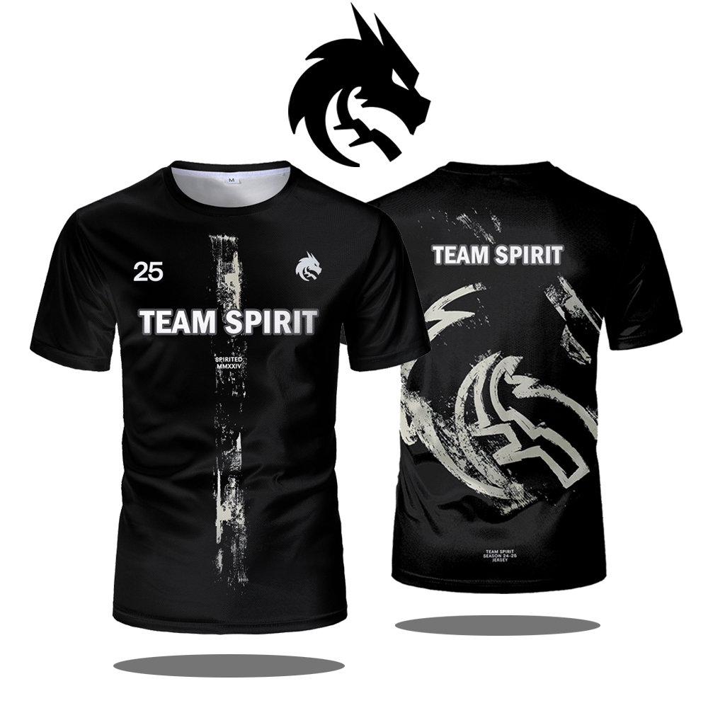 Esports Gaming T Shirt - チームスピリット 2025 ニュージャージー CS2 E スポーツユニフォームドンク