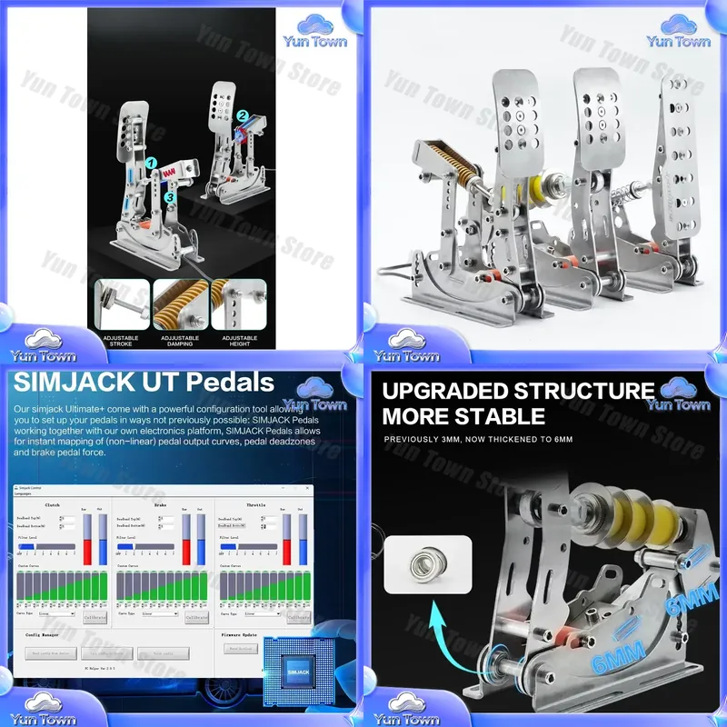 Esports Gaming Setup - Simjack NEW UTペダル PCシミュレーター用 レーシングゲーム用 ドライビングシミュレーション用