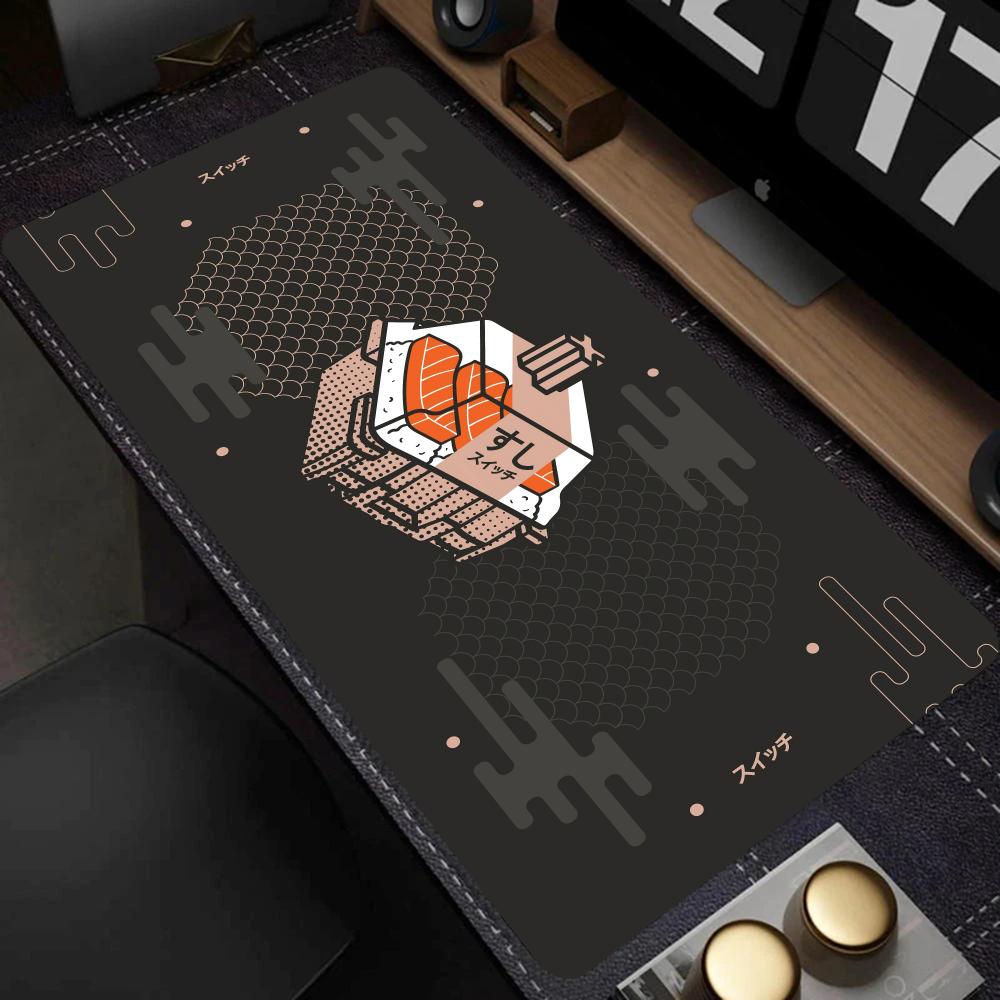 Esports Gaming Setup - テックアブストラクトパターン大型マウスパッド、滑り止めデスクマット、ネオンカラフルゲーミングキーボードパッド（eスポーツ、仕事、自宅セットアップ用）