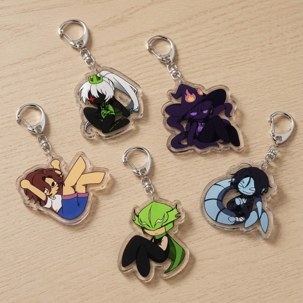 Esports Gaming Fan - かわいい漫画ちびキーホルダーアクセサリーバッグチャーム怖いゲームゲーマーアニメアクリルキーリングファンペンダントギフト