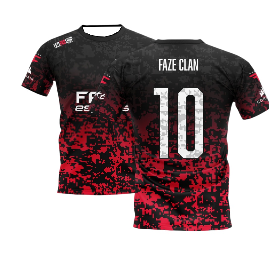 2026年新作FaZe eスポーツジャージ ブラックレッドデ - Esports Gaming Jersey のレビューと価格