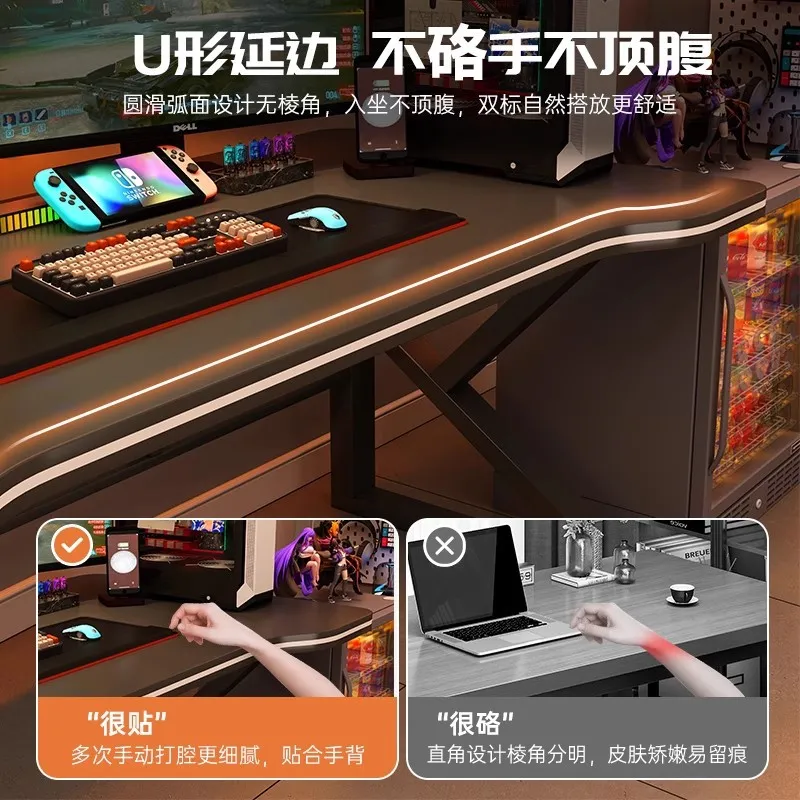 黒のeスポーツスタイルコンピューターデスク、寝室やホームオフ - Esports Gaming House のレビューと価格