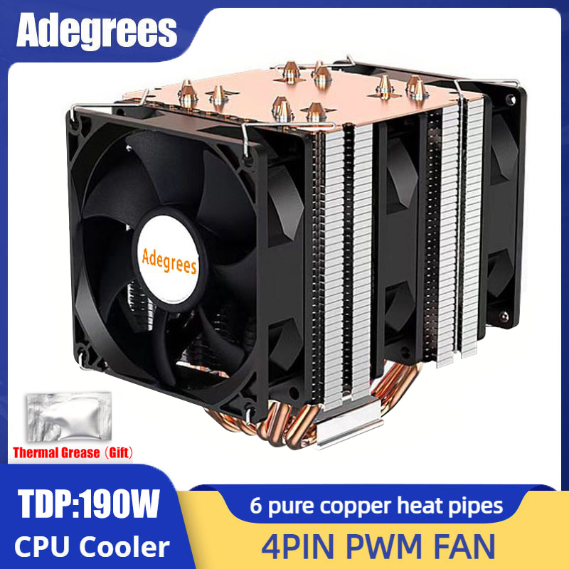 6 ヒートパイプ CPU クーラー 4Pin PWM PC  - Esports Gaming Fan のレビューと価格