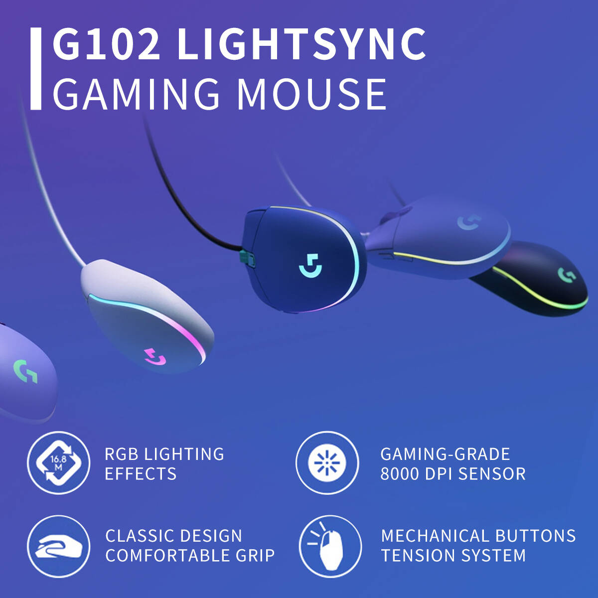ロジクール G102 有線ゲーミングマウス HEROセンサー - Esports Gaming Tournaments のレビューと価格