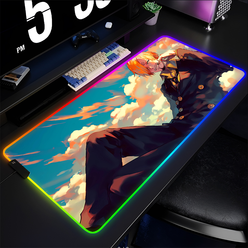 RGB アニメマウスパッドワンピースサンジプロフェッショナル - Esports Gaming Keyboard のレビューと価格