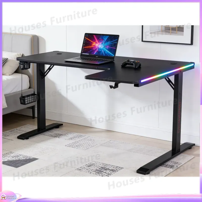 大型160cmゲーミングデスク LEDライト付き 人間工学に - Esports Gaming Setup のレビューと価格